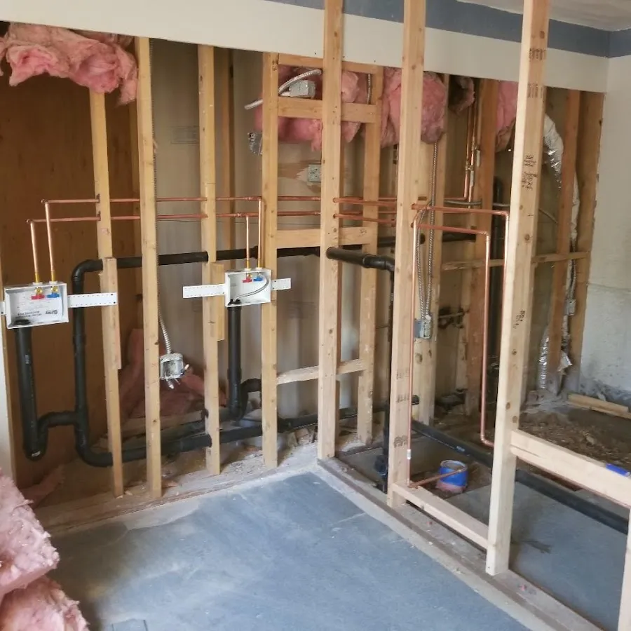 Copper pipe rough-in and plumbing installation in Oak Harbor